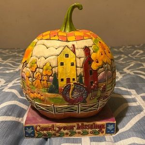 Jim Shore Count Your Blessings Pumpkin 2004 Thanksgiving Halloween Figure 117659